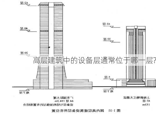 高层建筑中的设备层通常位于哪一层?