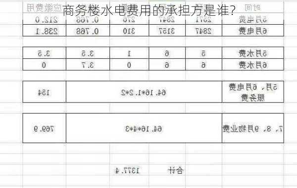 商务楼水电费用的承担方是谁？