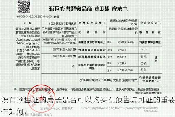 没有预售证的房子是否可以购买？预售许可证的重要性如何？