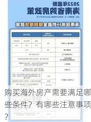 购买海外房产需要满足哪些条件？有哪些注意事项？