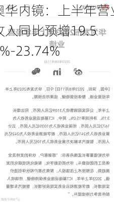 澳华内镜：上半年营业收入同比预增19.55%-23.74%