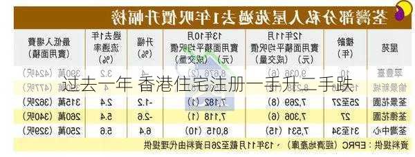 过去一年 香港住宅注册一手升二手跌