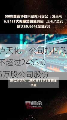 泸天化：公司拟回购不超过2463.05万股公司股份