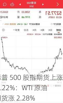 标普 500 股指期货上涨 0.22%：WTI 原油期货涨 2.28%