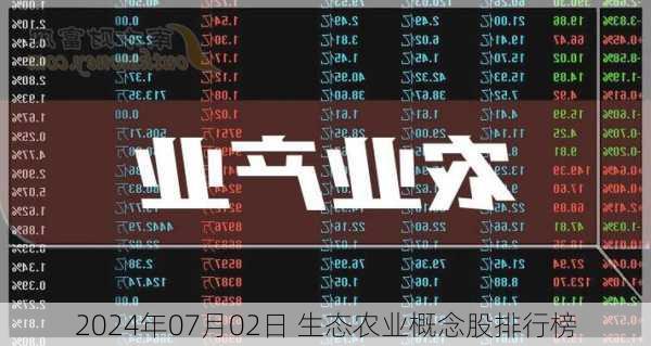 2024年07月02日 生态农业概念股排行榜