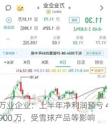 万业企业：上半年净利润预亏 4900 万，受雪球产品等影响