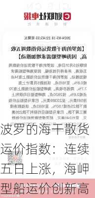 波罗的海干散货运价指数：连续五日上涨，海岬型船运价创新高