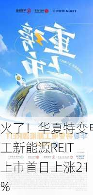 火了！华夏特变电工新能源REIT上市首日上涨21%