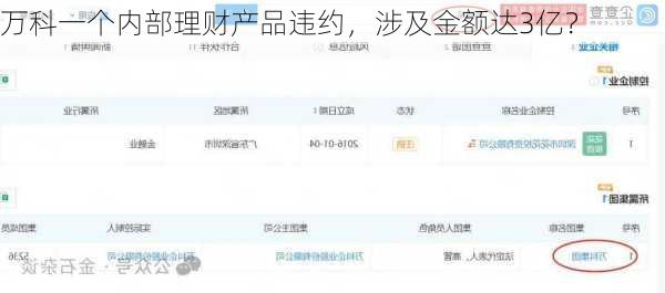 万科一个内部理财产品违约，涉及金额达3亿？