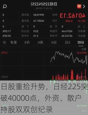 日股重拾升势，日经225突破40000点，外资、散户持股双双创纪录