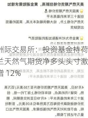 洲际交易所：投资基金持荷兰天然气期货净多头头寸激增 12%