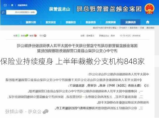 保险业持续瘦身 上半年裁撤分支机构848家