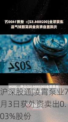 沪深股通|凌霄泵业7月3日获外资卖出0.03%股份