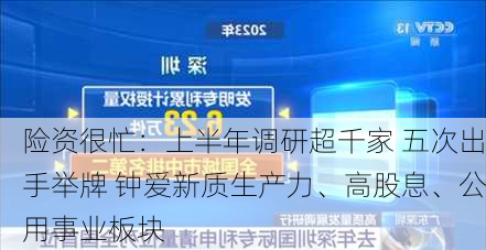 险资很忙：上半年调研超千家 五次出手举牌 钟爱新质生产力、高股息、公用事业板块