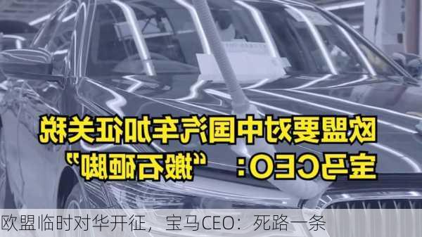 欧盟临时对华开征，宝马CEO：死路一条