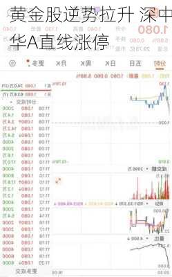 黄金股逆势拉升 深中华A直线涨停