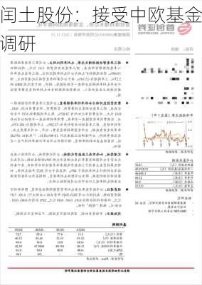 闰土股份：接受中欧基金调研