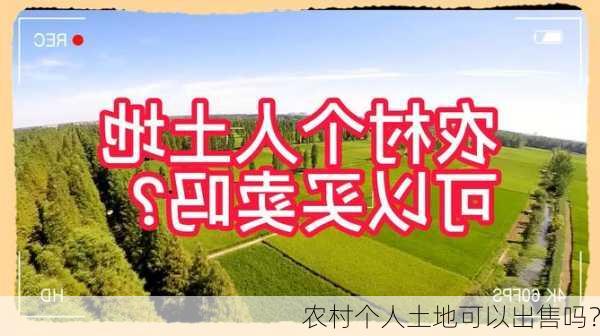 农村个人土地可以出售吗？