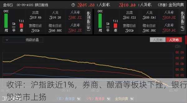 收评：沪指跌近1%，券商、酿酒等板块下挫，银行股逆市上扬