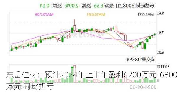 东岳硅材：预计2024年上半年盈利6200万元-6800万元 同比扭亏