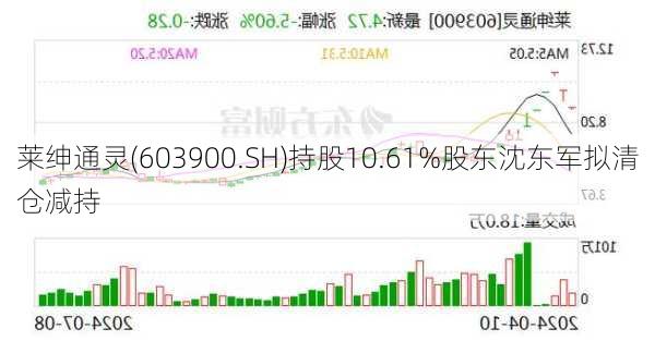 莱绅通灵(603900.SH)持股10.61%股东沈东军拟清仓减持