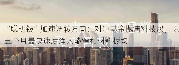 “聪明钱”加速调转方向：对冲基金抛售科技股，以五个月最快速度涌入能源和材料板块