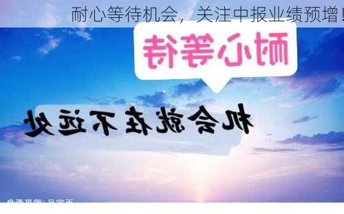 耐心等待机会，关注中报业绩预增！