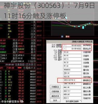 神宇股份（300563）：7月9日11时16分触及涨停板