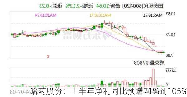 哈药股份：上半年净利同比预增71%到105%