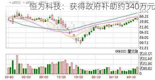 恒为科技：获得政府补助约340万元