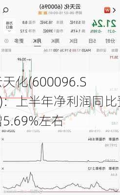 云天化(600096.SH)：上半年净利润同比预增5.69%左右