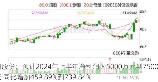 吉翔股份：预计2024年上半年净利润为5000万元到7500万元 同比增加459.89%到739.84%