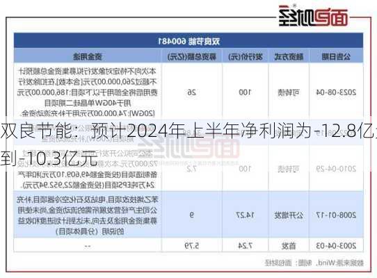 双良节能：预计2024年上半年净利润为-12.8亿元到-10.3亿元