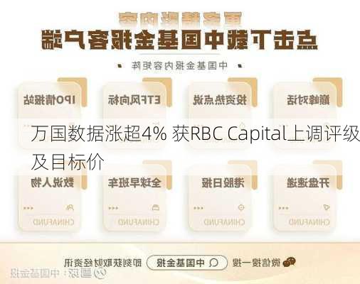 万国数据涨超4% 获RBC Capital上调评级及目标价