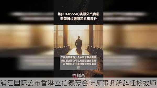 浦江国际公布香港立信德豪会计师事务所辞任核数师