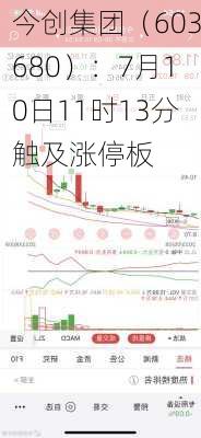 今创集团（603680）：7月10日11时13分触及涨停板