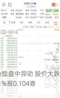 鳄鱼恤盘中异动 股价大跌6.31%报0.104港元