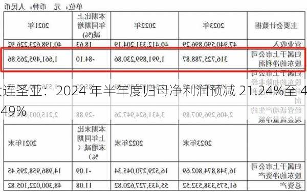 大连圣亚：2024 年半年度归母净利润预减 21.24%至 47.49%