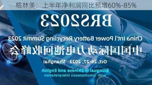 格林美：上半年净利润同比预增60%-85%