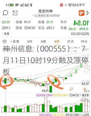 神州信息（000555）：7月11日10时19分触及涨停板