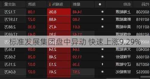 标准发展集团盘中异动 快速上涨9.29%