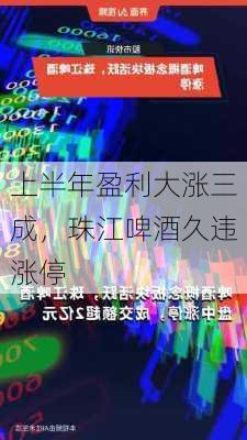 上半年盈利大涨三成，珠江啤酒久违涨停