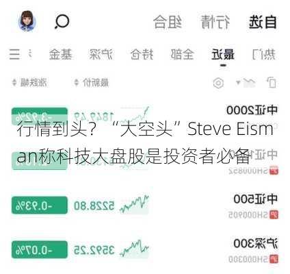 行情到头？“大空头”Steve Eisman称科技大盘股是投资者必备