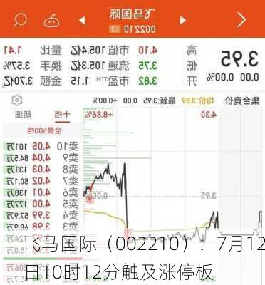 飞马国际（002210）：7月12日10时12分触及涨停板