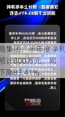 汉商集团：半年度净利润预计800万元，同比下降83.41%