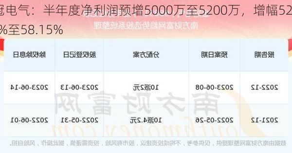 金冠电气：半年度净利润预增5000万至5200万，增幅52.07%至58.15%