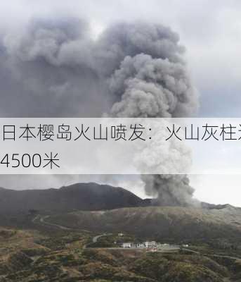 日本樱岛火山喷发：火山灰柱达4500米