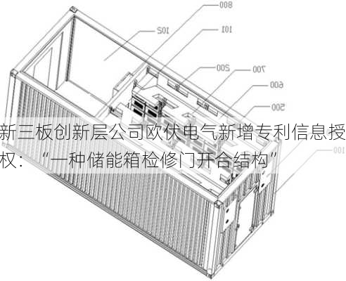 新三板创新层公司欧伏电气新增专利信息授权：“一种储能箱检修门开合结构”