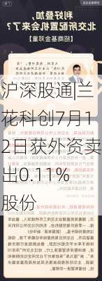 沪深股通|兰花科创7月12日获外资卖出0.11%股份