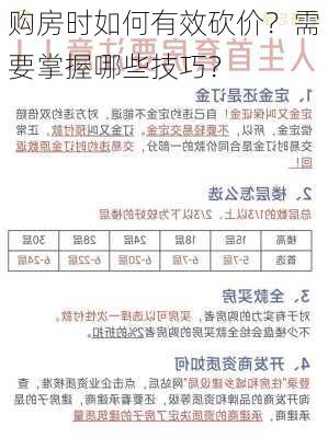 购房时如何有效砍价？需要掌握哪些技巧？